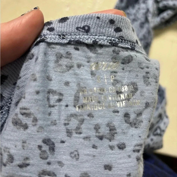 Aerie Leopard Print Twist Front Blue T-Shirt Dress Size Small Animal Casual - Picture 5 of 5